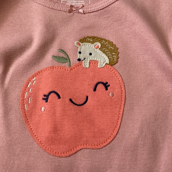 🍎🦔 NWT Carter’s 4T or 5T 4-Piece Pajama Set - Hedgehog/Apples 🦔🍎 - Picture 4 of 5
